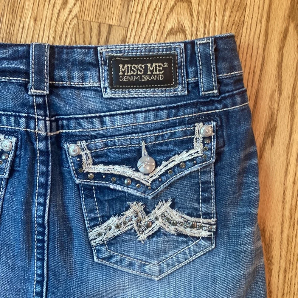Miss Me distressed hem studded mini skirt size 29 JE105313 MK jean festival - Picture 8 of 9